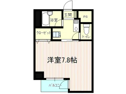 パープルクラウドIII(1K/3階)の間取り写真