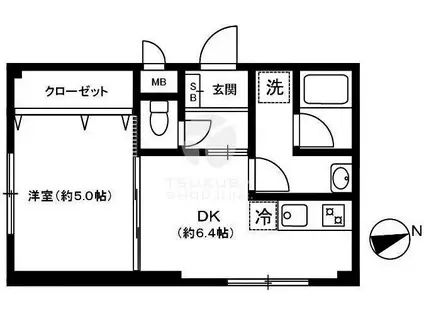 グリーンコート高円寺(1DK/1階)の間取り写真