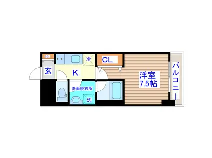 みなてらすレジデンス(1K/2階)の間取り写真