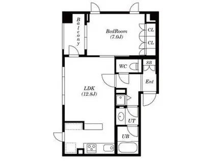 コトー赤坂(1LDK/2階)の間取り写真
