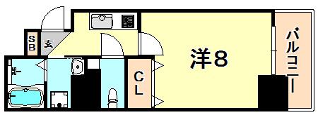 ララプレイス三宮ルミナージュ(1K/12階)の間取り写真