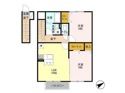 コスモA棟(3LDK/3階)の間取り写真