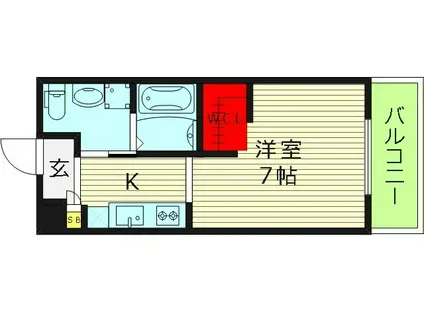 サニーエステート関目(1K/3階)の間取り写真