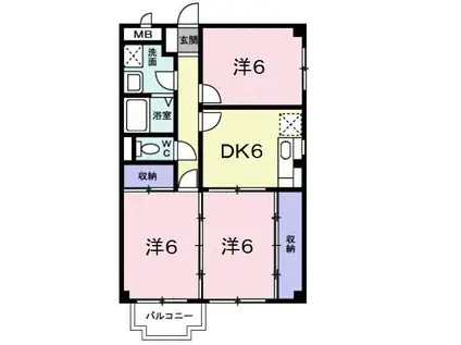 サニーコートすみれ(3DK/1階)の間取り写真