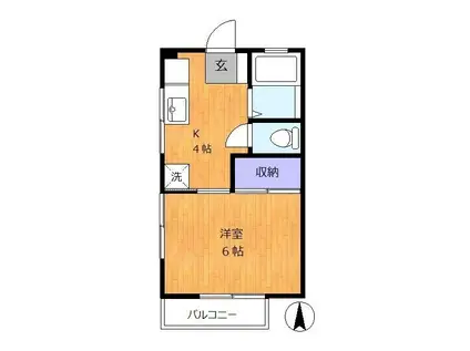 ステイツコイケ(1K/2階)の間取り写真