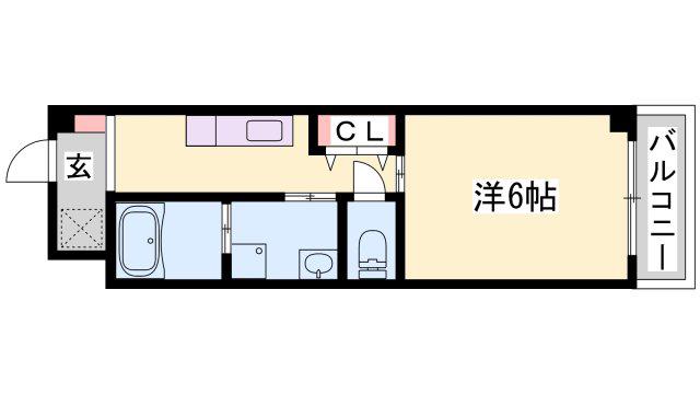インタービレッジ城北二番館(1K/3階)の間取り写真