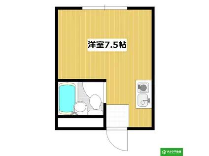 藤コーポNO.3(ワンルーム/2階)の間取り写真