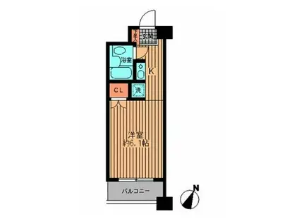 プライムアーバン勝どき(ワンルーム/4階)の間取り写真
