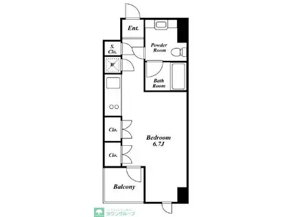 プレミアステージ三田慶大前(ワンルーム/6階)の間取り写真