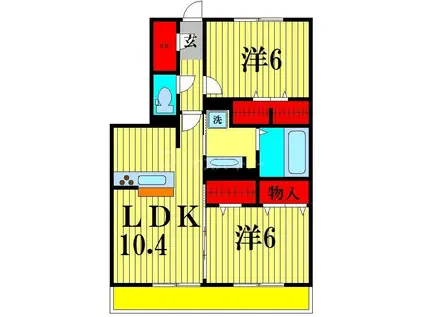 MS おおたか(2LDK/2階)の間取り写真