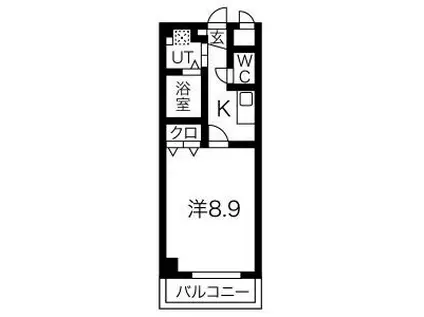 すまいる築山(1K/2階)の間取り写真