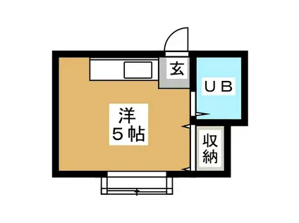 サンハウスⅡ(ワンルーム/1階)の間取り写真