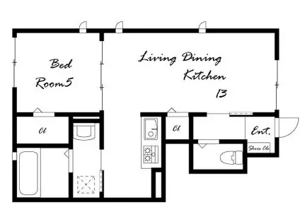 ルピナス カーサ(1LDK/1階)の間取り写真
