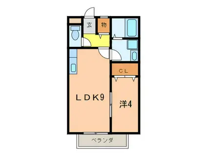 サンライズ(1LDK/2階)の間取り写真