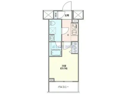 ジェノヴィア西川口III(1K/3階)の間取り写真