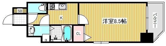 エスティロアール神戸駅前(1K/4階)の間取り写真