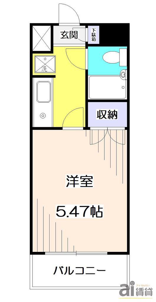 マイルストン東久留米(1K/2階)の間取り写真