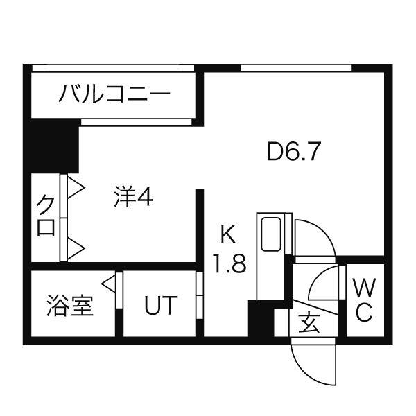 レジデンスタワー札幌(1LDK/15階)の間取り写真