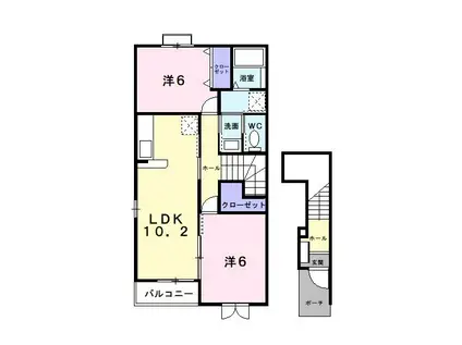 シティレジデンス B(2LDK/2階)の間取り写真