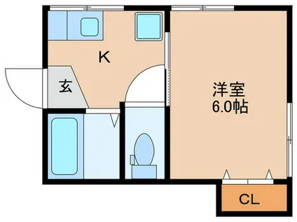 ケイハウス(1K/2階)の間取り写真