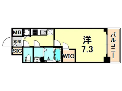 エスリード神戸ハーバーテラス(1K/4階)の間取り写真