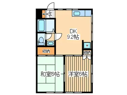 パールグレーケー3(2DK/2階)の間取り写真