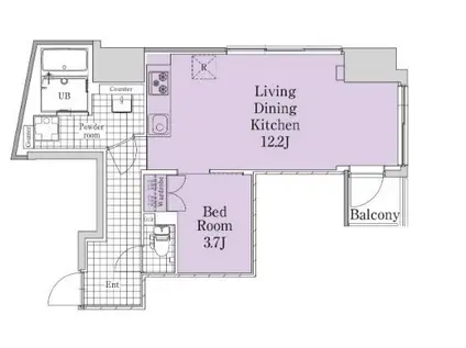 EXAM白山(1LDK/7階)の間取り写真