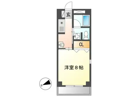 パティオ21(1K/1階)の間取り写真