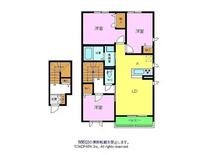 シャーメゾン・リラフォート(3LDK/2階)の間取り写真