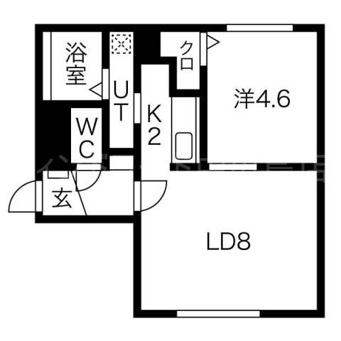 プレナスⅠ(1LDK/4階)の間取り写真