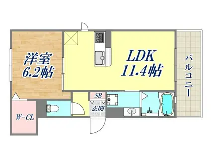 サニーコンフォート(1LDK/2階)の間取り写真