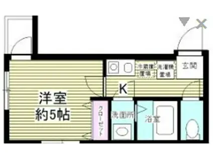 パルゼ北千住(1K/2階)の間取り写真