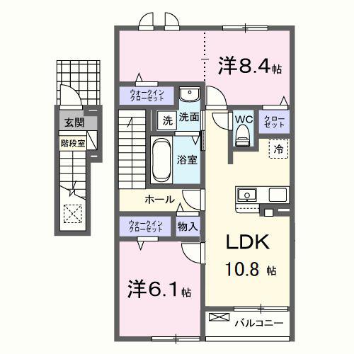 光テラス II(2LDK/2階)の間取り写真