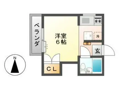 リアリノ岩地ビル(1DK/2階)の間取り写真