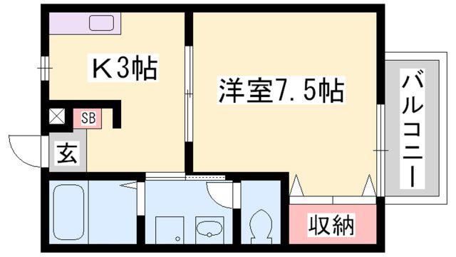 ハイツセイリュウ(1K/2階)の間取り写真