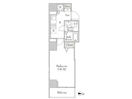 カーサ スプレンディッド南麻布(1K/3階)の間取り写真