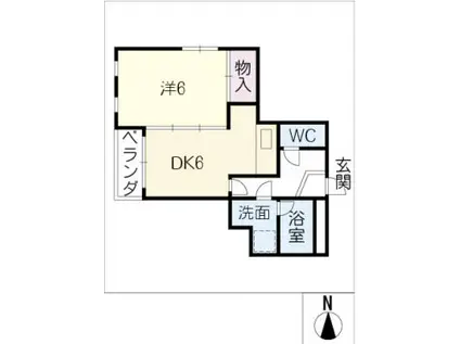 エクセレンスKU(1DK/2階)の間取り写真