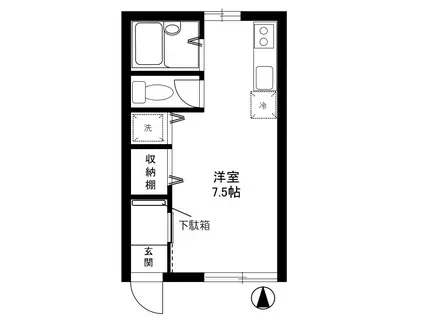 ソレイユ川崎(ワンルーム/1階)の間取り写真