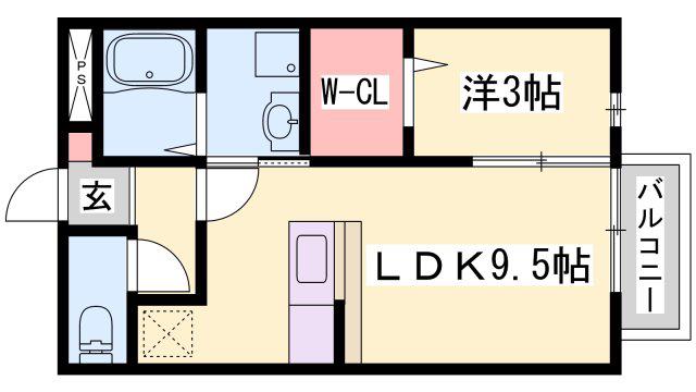 ディアコート(1LDK/2階)の間取り写真