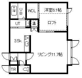 ラルジュ(1LDK/2階)の間取り写真