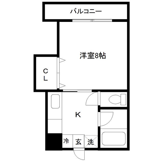 メゾン若林(1K/3階)の間取り写真