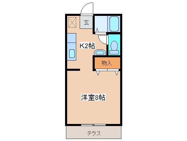 セゾンキタカドI(1K/1階)の間取り写真