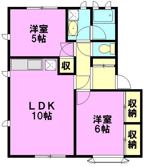 サンガーデン湘南(2LDK/1階)の間取り写真