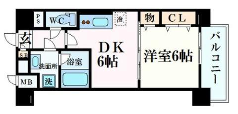 モン ヨイーエ(1DK/2階)の間取り写真
