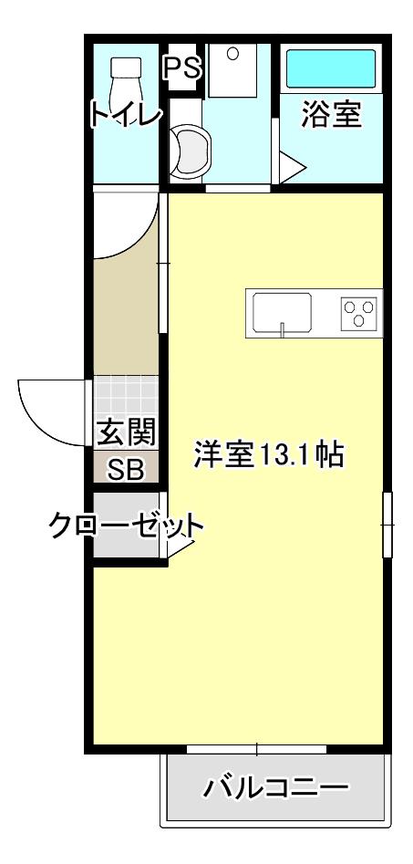 グランテラス(ワンルーム/1階)の間取り写真