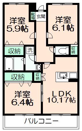 アティチヒロ(3LDK/2階)の間取り写真