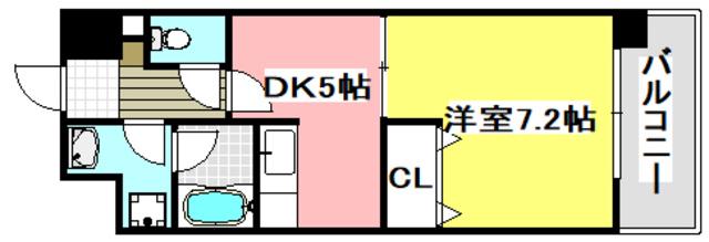 フローラルエヴァン(1DK/3階)の間取り写真