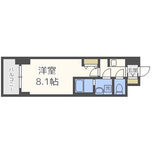 S-RESIDENCE阿波座ウエスト(1K/7階)の間取り写真