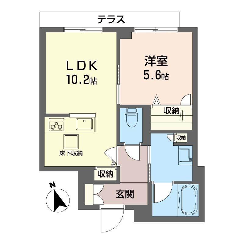アルカンシエル(1LDK/1階)の間取り写真