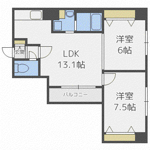 PROD23(2LDK/3階)の間取り写真